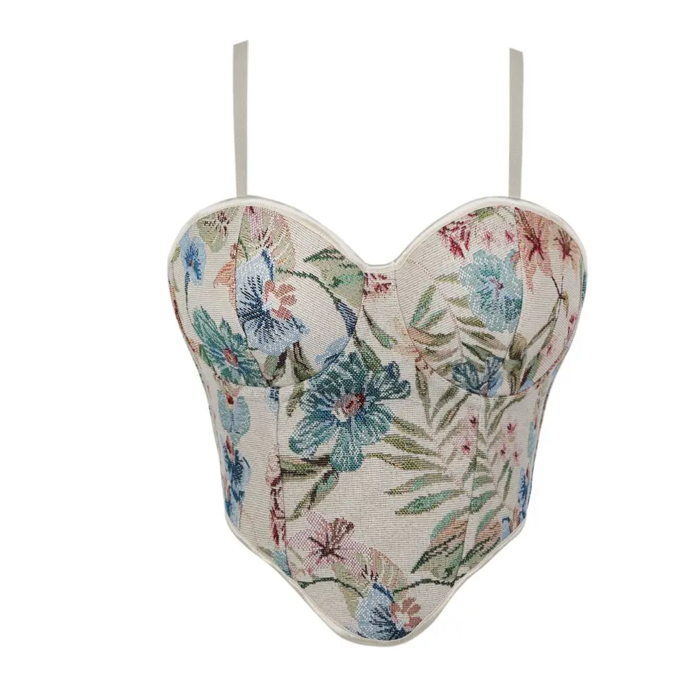 Tropic Strap Vintage - Kadın Spagetti Askılı Sweetheart Korsaj Vintage