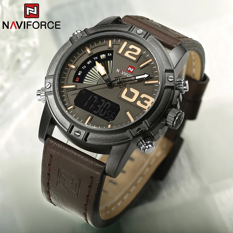 Leather Watch Band Men - NAVIFORCE Üst Marka Erkek Izle Çok