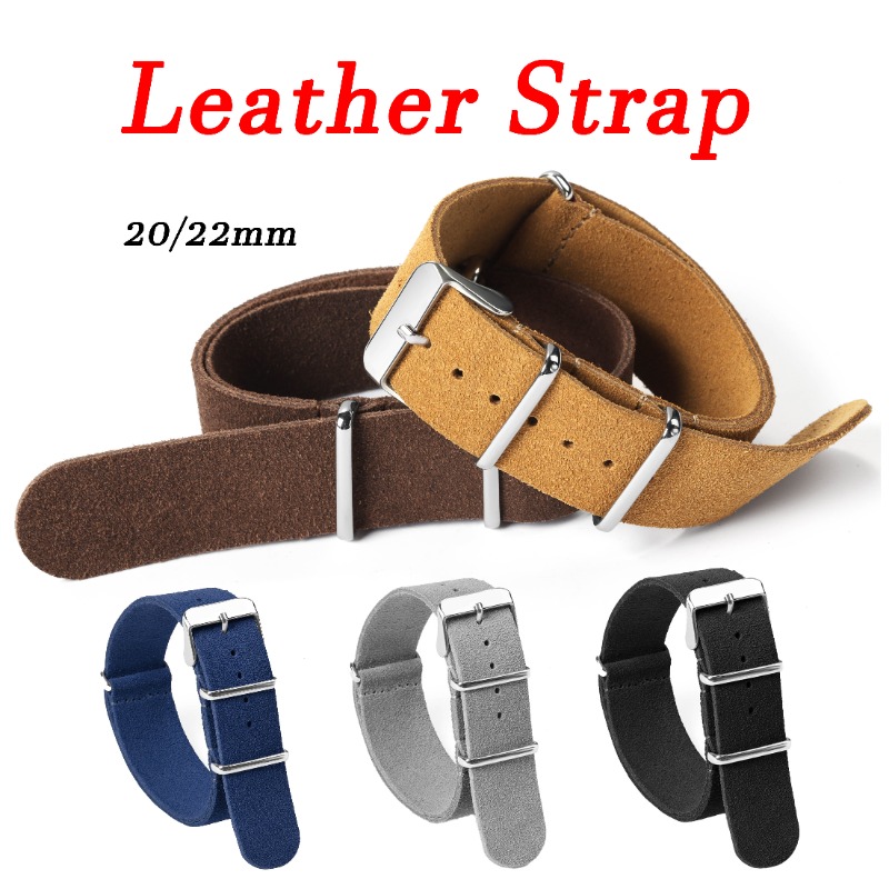 Suede Strap Watch - 20mm 22mm Evrensel Askeri Retro Süet