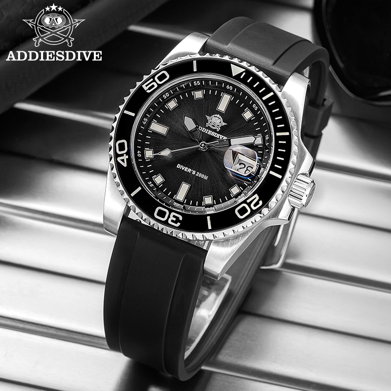Rubber Strap Diver - ADDIESDIVE 2115 Kuvars Dalış Saatleri 200