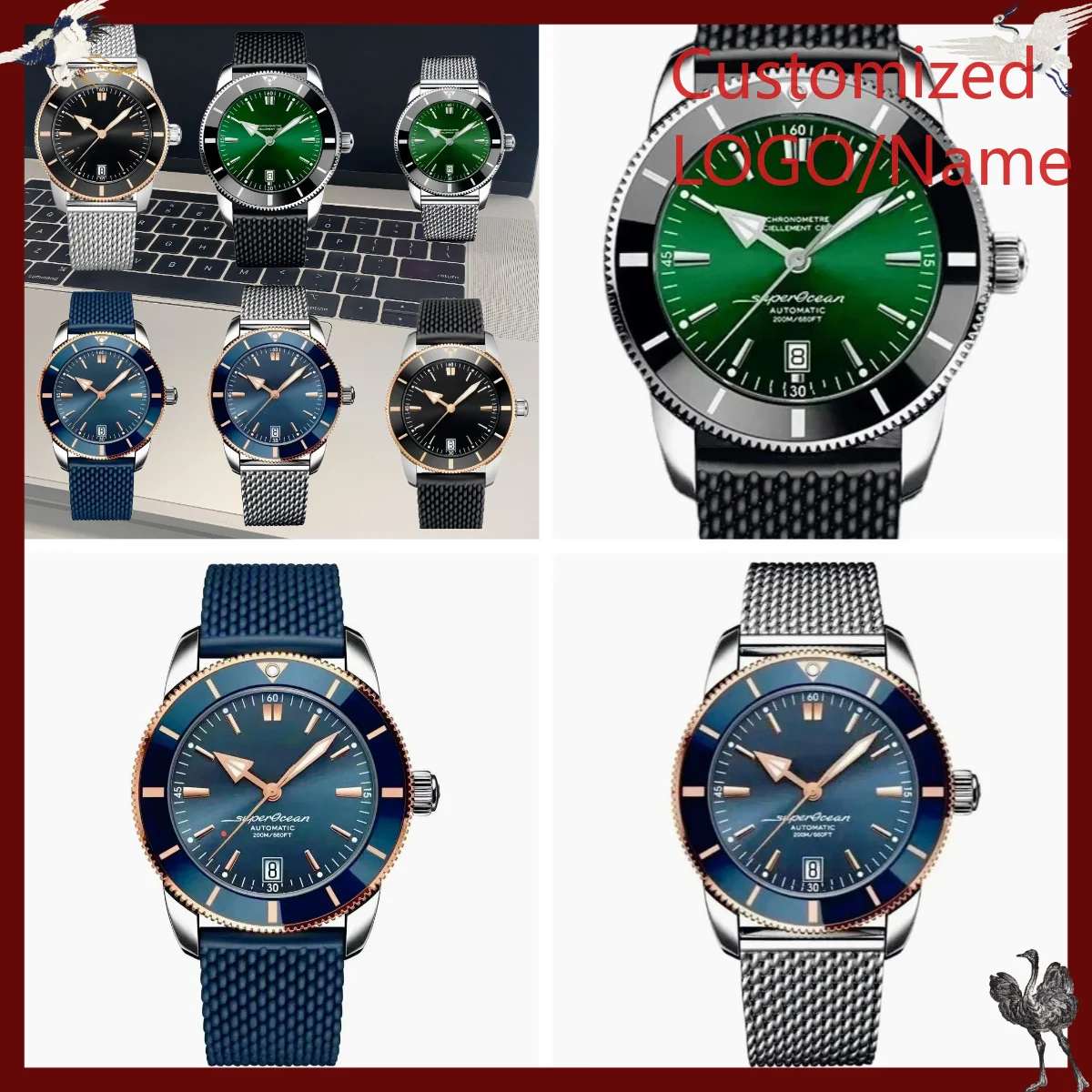 Stainless Bracelet Diver - A1212 Mağazası Özel Tasarım Saatler 46mm