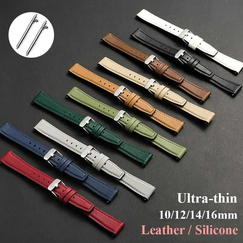 Suede Strap Watch - Ultra-ince Deri saat kayışı Silikon Bilek