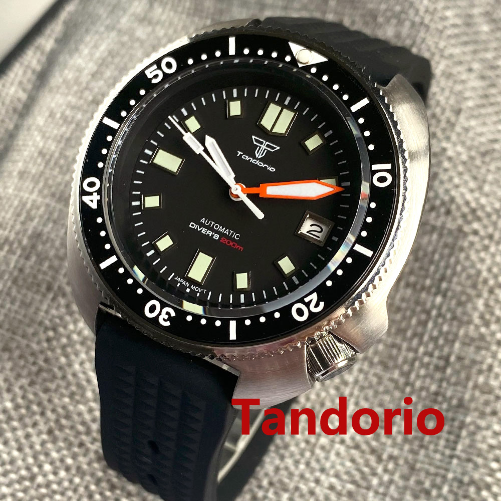 Rubber Strap Diver - Tandorio 44mm Japonya NH35/PT5000 Hareketi Otomatik