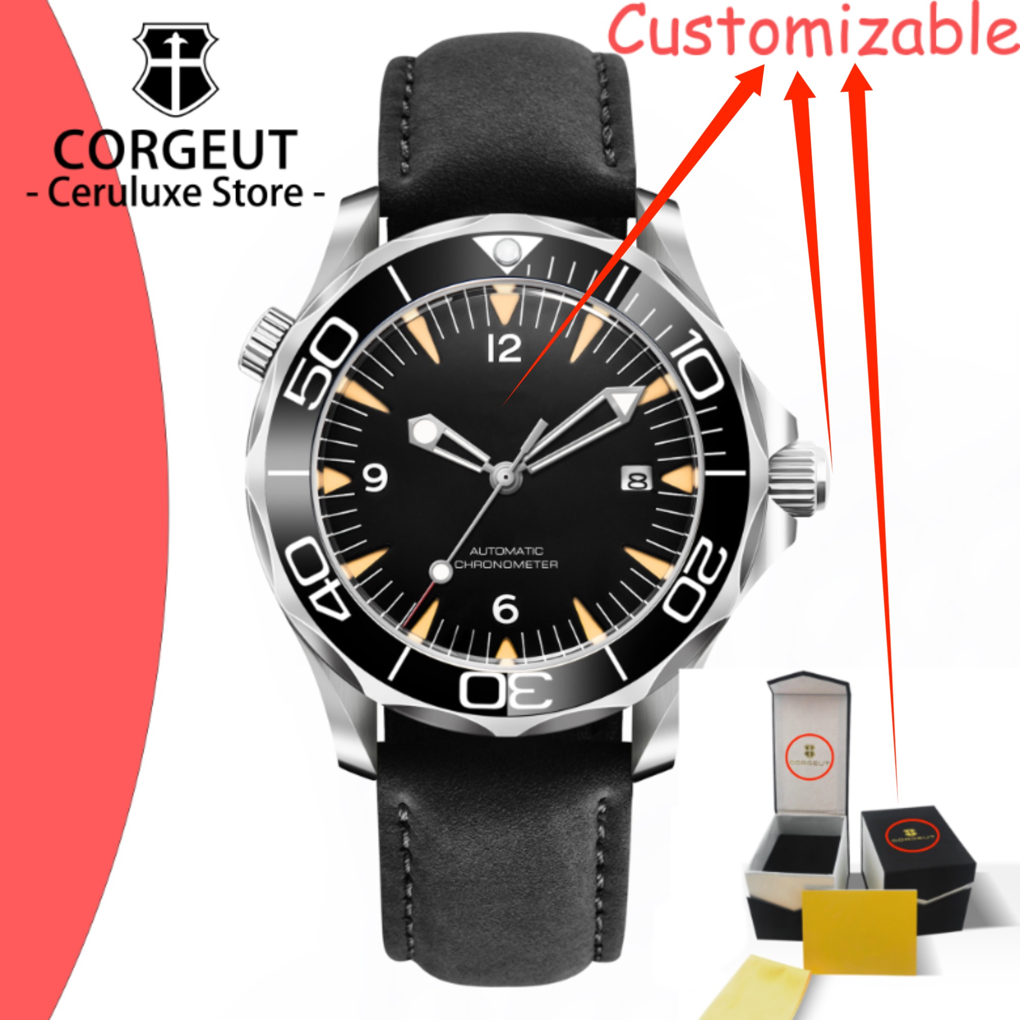 Stainless Bracelet Diver - ÖZEL Logo Safir Camlı Otomatik Mekanik