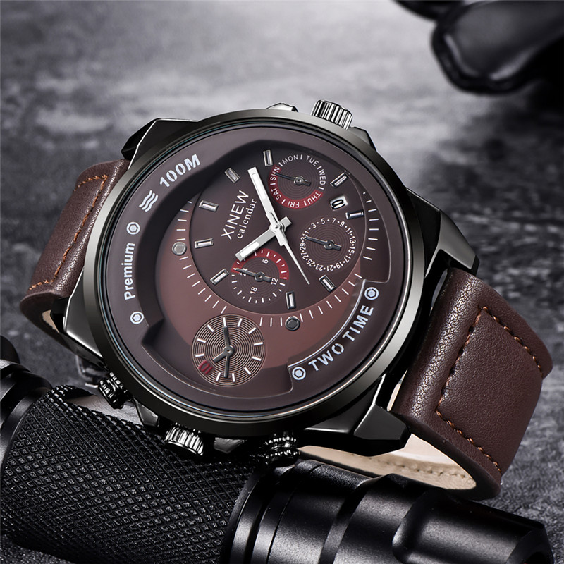 Orijinal XINEW Marka Erkek Saa - Leather Watch Band Men incelemesi ve fiyatı