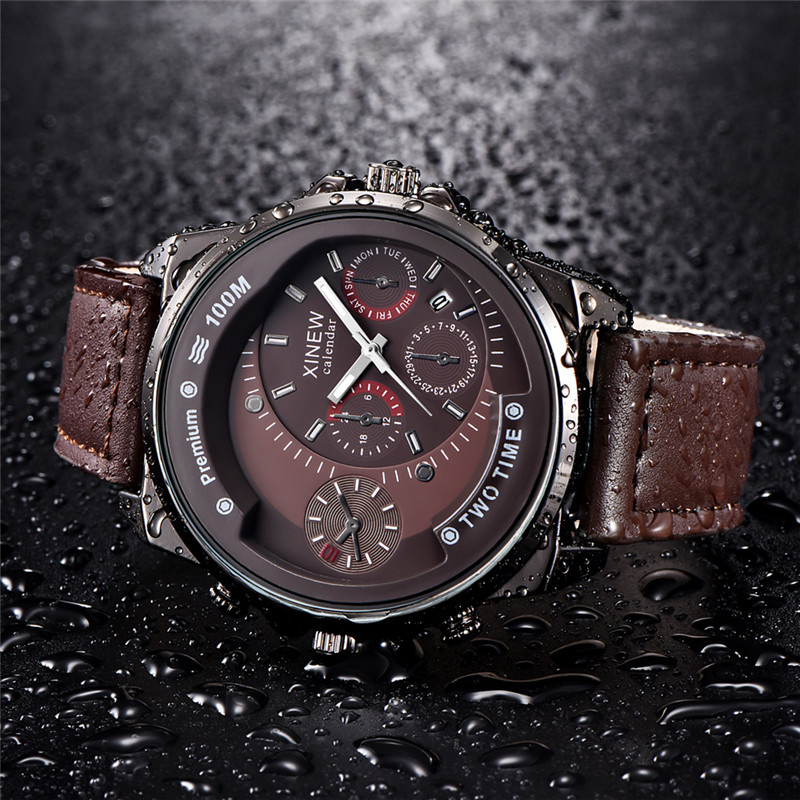 Orijinal XINEW Marka Erkek Saa - Leather Watch Band Men incelemesi ve fiyatı