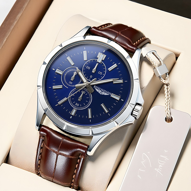 Erkek Kronograf Kuvars Saat, M - Leather Watch Band Men incelemesi ve fiyatı