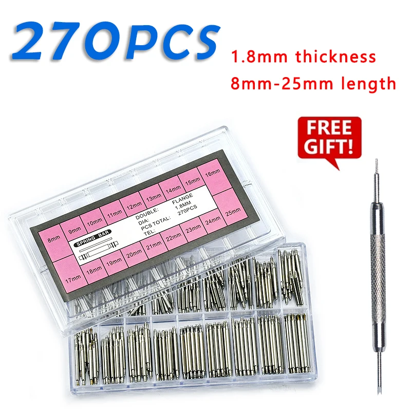 270 adet/set Paslanmaz Çelik Y - Spring Bar Tool Set incelemesi ve fiyatı